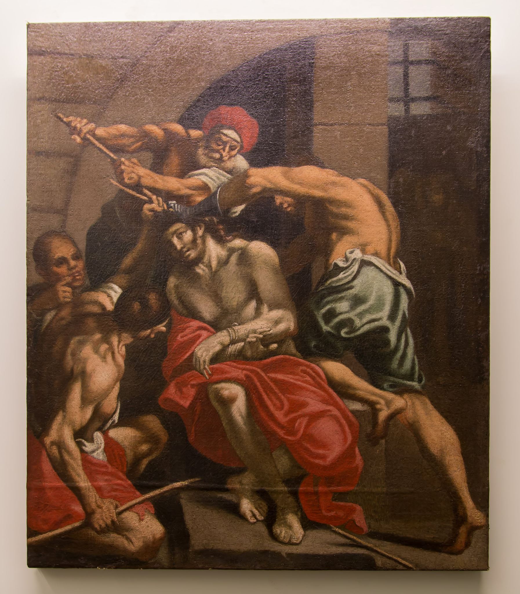 Ludovico Caraccio (copia da) seconda metà del XVII secolo "Incoronazione di spine" olio su tela 70x59 cm  E' copia della grande tela di uguale soggetto di Ludovico Carracci, conservata nella Grande Pinacoteca Nazionale di Bologna.