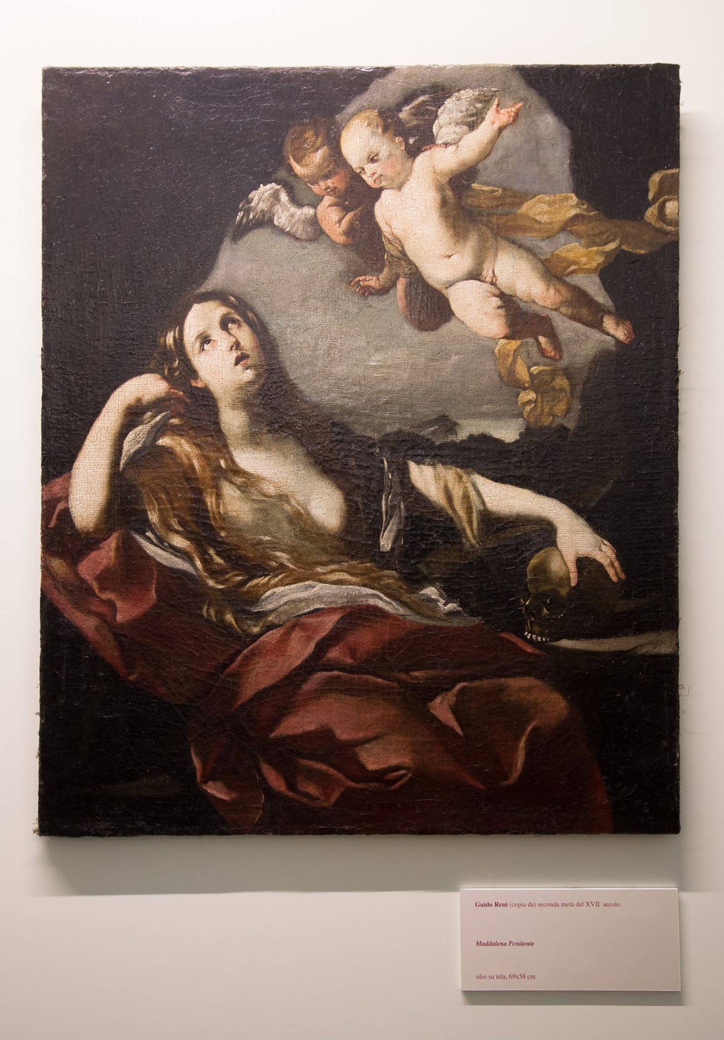 Guido Reni (copia da) seconda metà del XVII secolo "Maddalena Penitente" olio su tela, 69x58 cm  Realizzata da un autore ignoto è riconducibile alla metà del XVII secolo, copia dell'opera di Guido Reni.